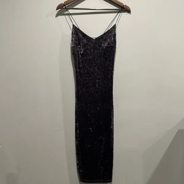 Vintage 90s Y2K Charlotte Russe Crushed Velvet Maxi Slip Dress XS - Image 6