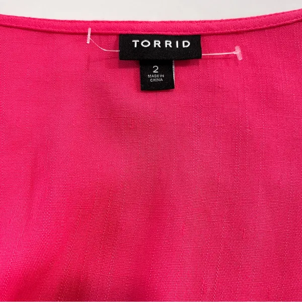 NWOT Torrid Pink‎ Swiss Dot Surplice Pockets Midi Dress 2X - Image 11