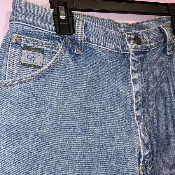 Vintage 90s Wrangler Mom Shorts Women Size 10 High Rise Light Wash - Image 2