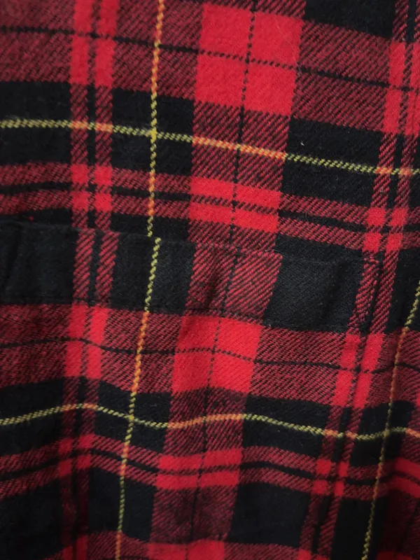 Madewell |EUC Cotton Red Black Plaid Flannel Buffalo Check Button Down Shirt (M) - Image 12