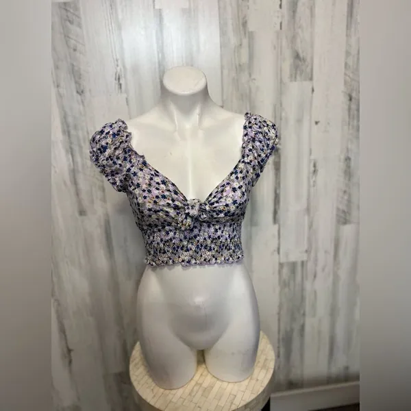 Floral crop top Purple Size XS - Image 7
