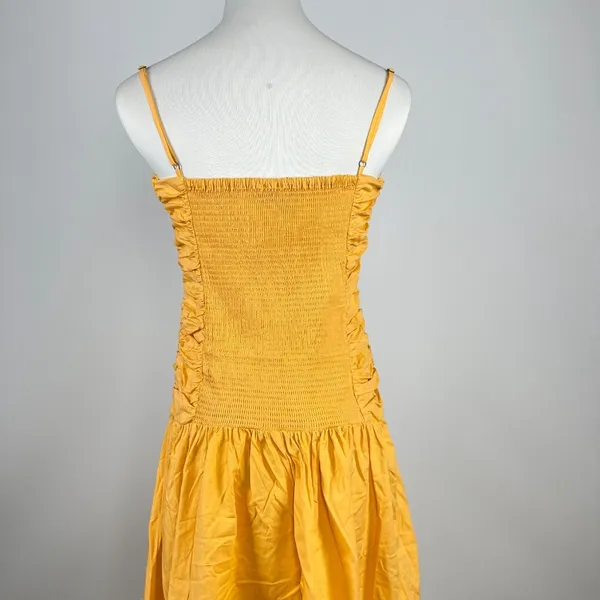 NWOT Farm Rio Gathered Drop Waist Maxi Dress Size L Orange Cotton - Image 8