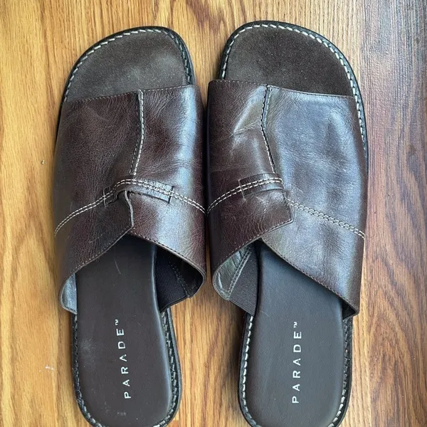 Parade leather Slip on Slippers Brown Size 10 - Image 5
