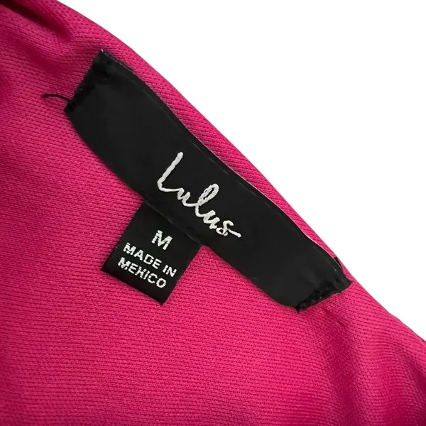 Lulus Solid Long Sleeve Maxi Dress Magenta Barbiecore Side Slit Size M - Image 6
