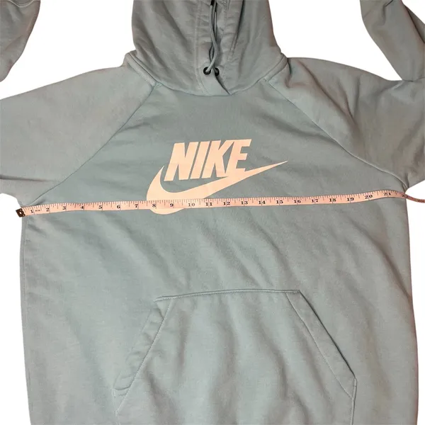 Nike Light Blue‎ Pullover Hoodie Unisex Medium Classic Swoosh Logo Cozycore - Image 7