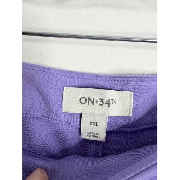 On 34th‎ Purple Wide Leg Trouser Pant Center Seam XXL Quiet luxury Minimalist - Image 3