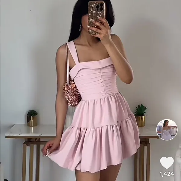 Zara Blush Pink Mini Dress NWT‎ Size XS Bubble Hem Back Zip Preppy Homecoming - Image 16