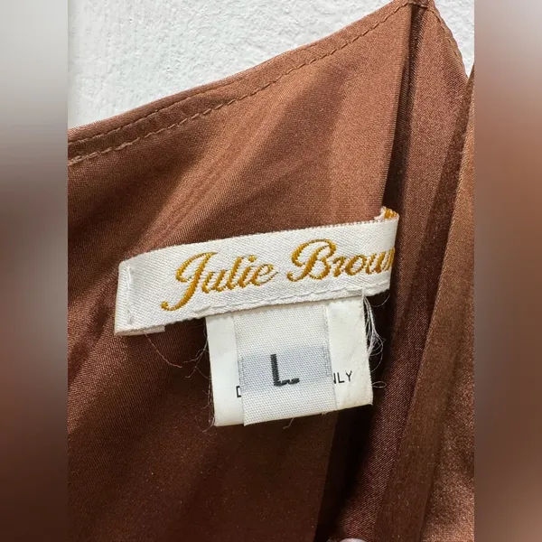 Julie Brown Y2K Chocolate Brown Silk Babydoll Top Size 8 - Image 4