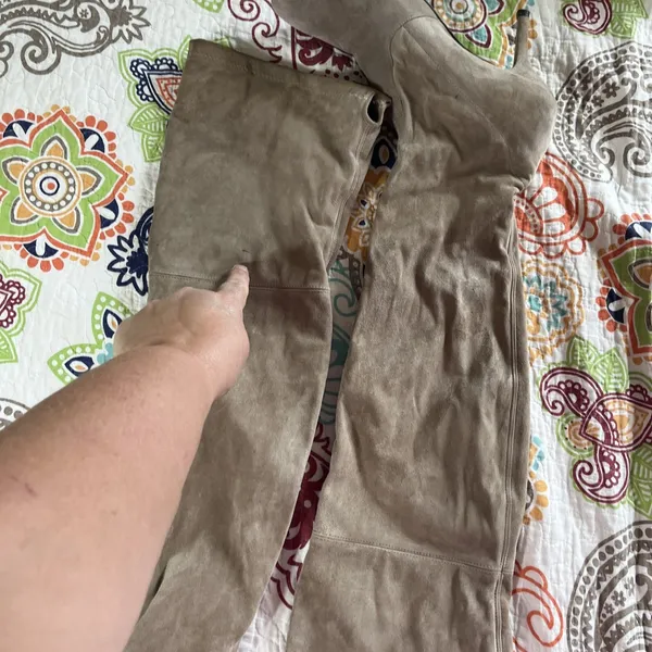 Stuart Weitzman Taupe Suede Tie Model Over-The-Knee Boot Size 9 - Image 6