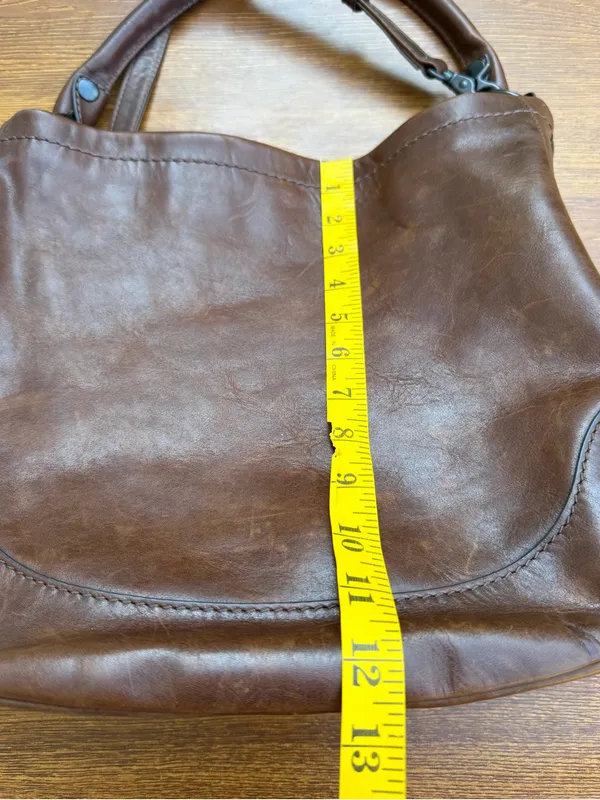 Frye Melissa Leather Convertible Hobo Crossbody Shoulder Bag Brown - Image 4