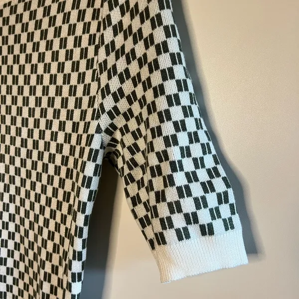 Abercrombie & Fitch Checkered Knit Sweater Mini Dress - Image 5