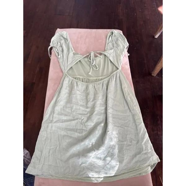 La hearts linen open back dress - Image 3