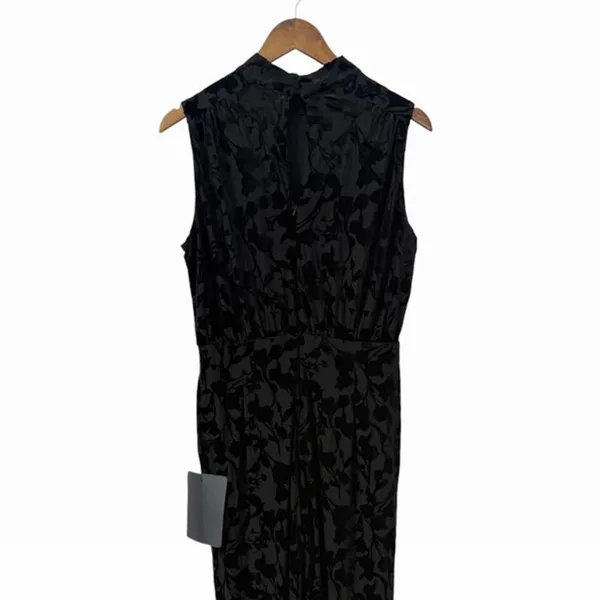 Lulus Micola Black Velvet Jacquard Mock Neck Jumpsuit size Large NWT - Image 7