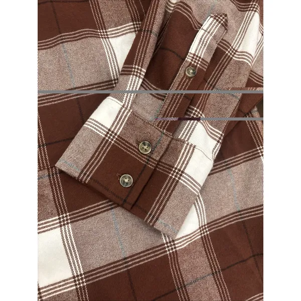 Abercrombie & Fitch Women Soft AF Oversized Flannel Shirt Plaid L Chore Ranch - Image 6