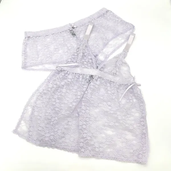 Rachel Roy Lace Cami Shorts Lingerie Set Women XL Pastel Floral Fairy Coquette‎ - Image 2