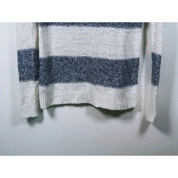 Y2K Abercrombie & Fitch Striped Sweater Womens S Blue White Preppy 2000s Bella - Image 9