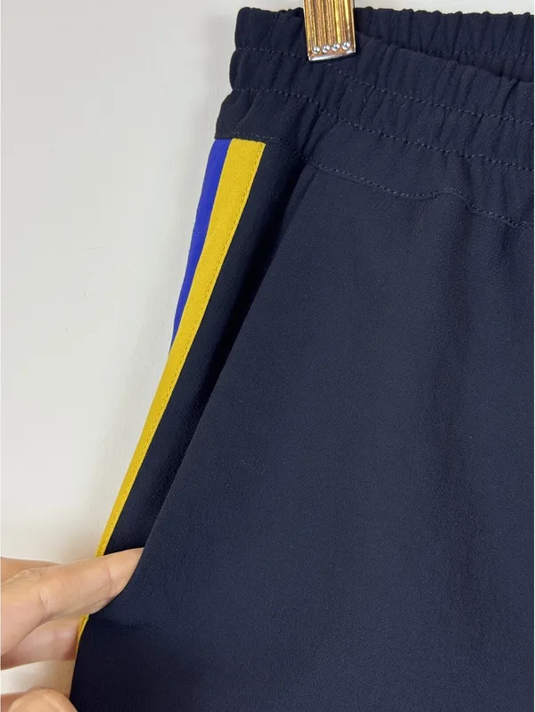 Aritzia Wilfred Buffon Jogger Pants M Navy Yellow Blue Side Stripe Track Pants - Image 4