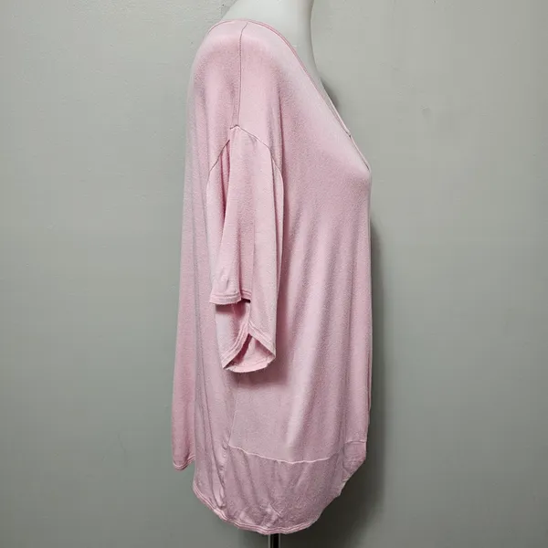 Forgotten Grace Pink Knot Front Top 2X Bohemian Pastel Clean Girl Feminine - Image 5