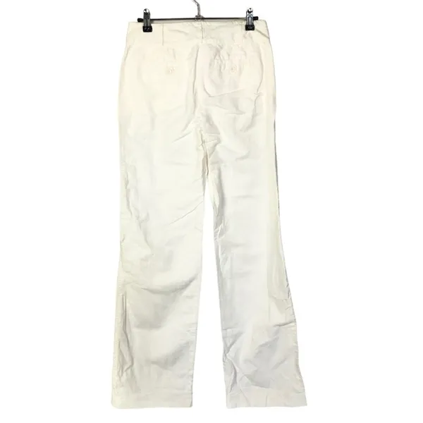 J. Crew White‎ Linen Wide Leg Flat Front Mid Rise Pants 0 - Image 2