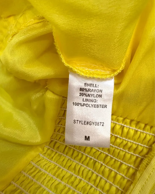 DO+BE Yellow Strapless Tiered Ruffle Mini Dress - Image 6