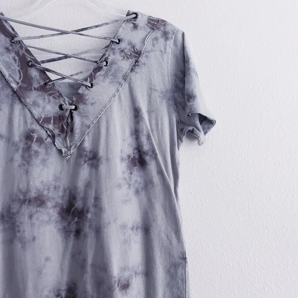 Affliction Amber's Creek Tie Dye Edgy Short Sleeve Top - Image 6