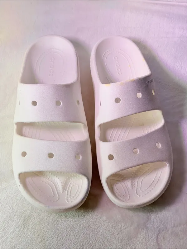 CROCS Classic Dual-Strap White Slide - Image 4