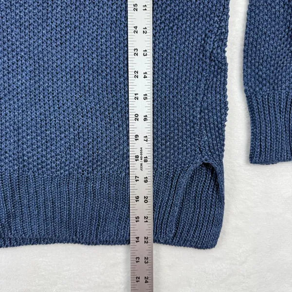 Ralph Lauren Blue 100% Linen Italian Yarn Open Knit Sweater Small‎ RL-CCRC1W - Image 4