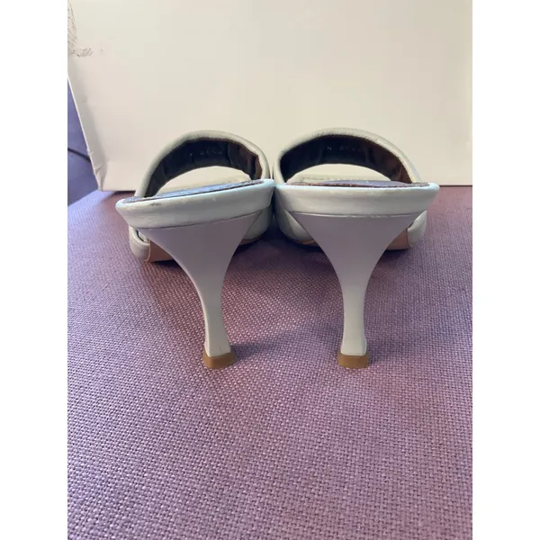 Alohas Puffy Mules in Grey/White Leather 38 Womens High Heels - Image 7