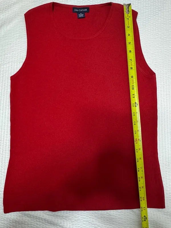 Ann Taylor Red Sleeveless Knit Shell Top - Image 6