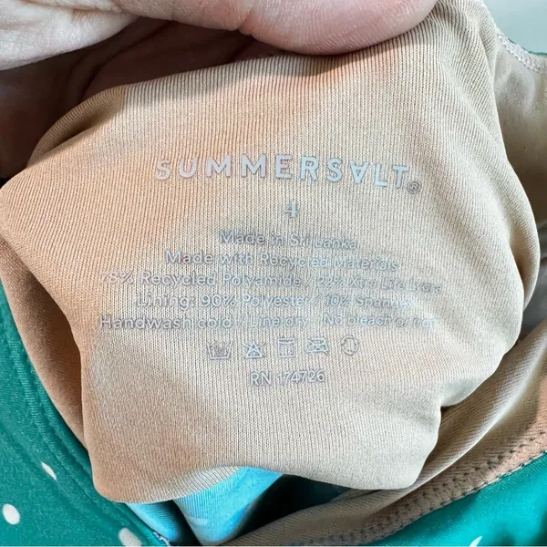 Summersalt The Ruffle Wrap One-Piece in Seaglass Dot Size‎ 4 - Image 3
