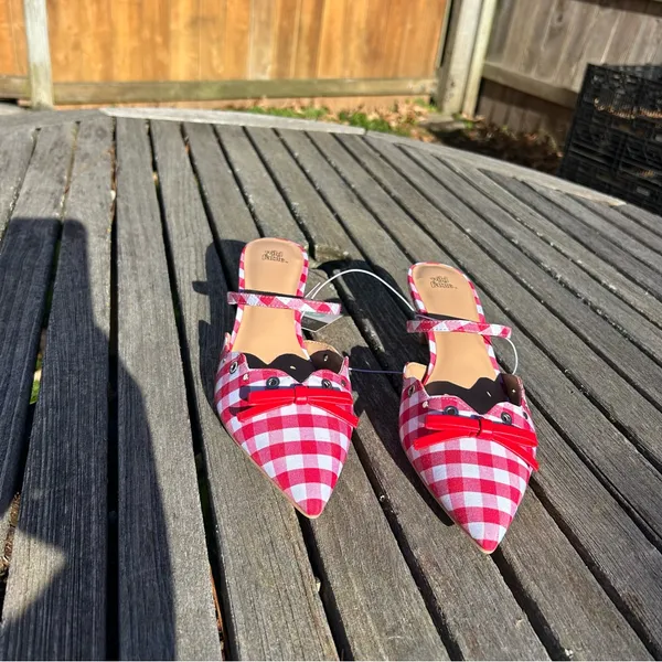 Nwt Wild Fable - Women's Lysandra Gingham Eyelet Kitten Heels - size‎ 8.5 plaid - Image 2
