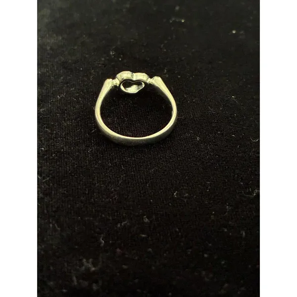 Costume silver plate open heart ring size 7.5 - Image 4