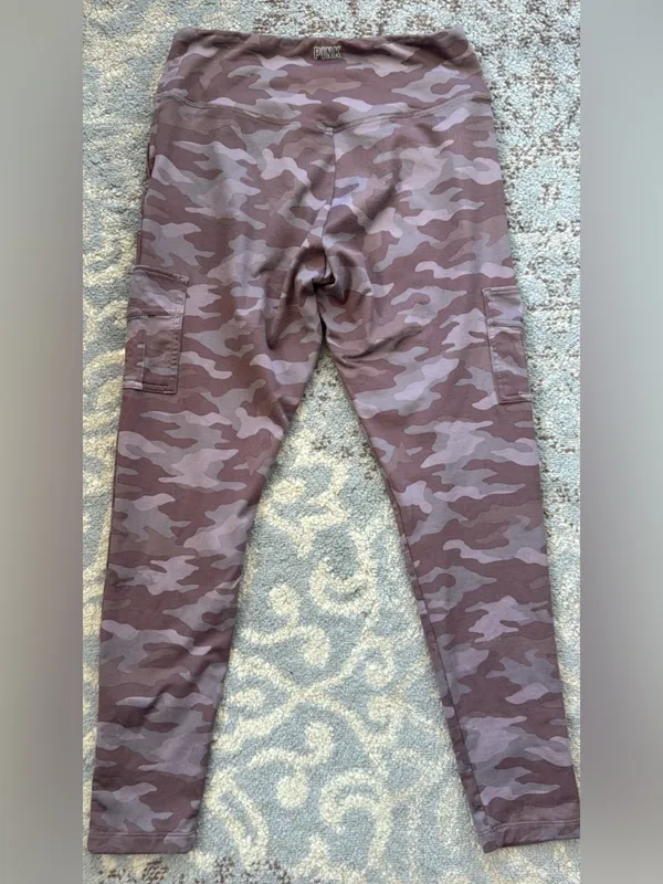 PINK Active High Waist Cargo Leggings Camo Large - Image 6