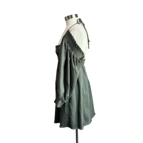 Free People This‎ is Everything Mini Smocked Balloon Sleeve Dress Size Small - Image 3