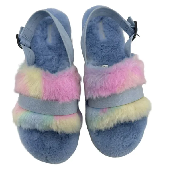 Koolaburra By UGG Fuzz D Out Women's Slippers‎ 11 M Blue Pastel NWOB - Image 4