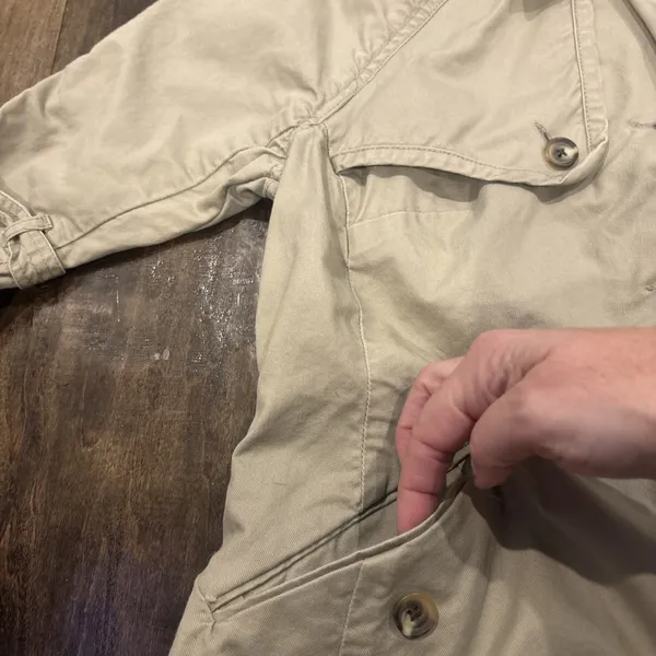 Converse‎ One Star Junior Large 100% Cotton Cute Khaki Jacket~Button Up~Pockets - Image 5