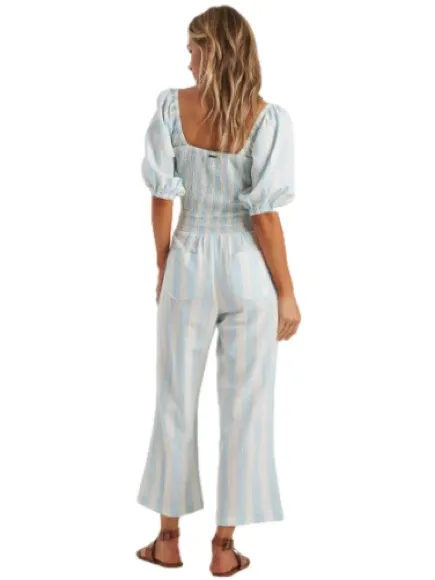 Billabong Dizzy Daze Romper Blue & White Size Small - Image 2