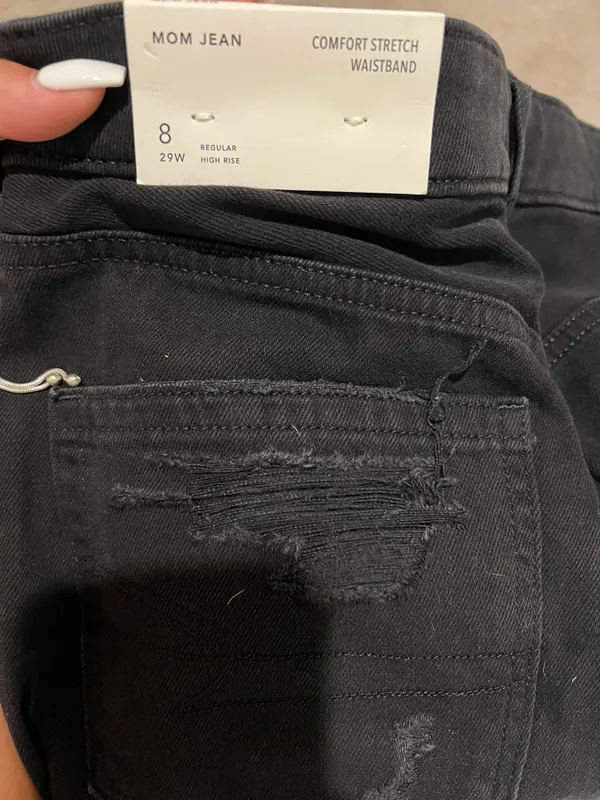 American Eagle Outfitters Mom Ripped Jeans - Image 4