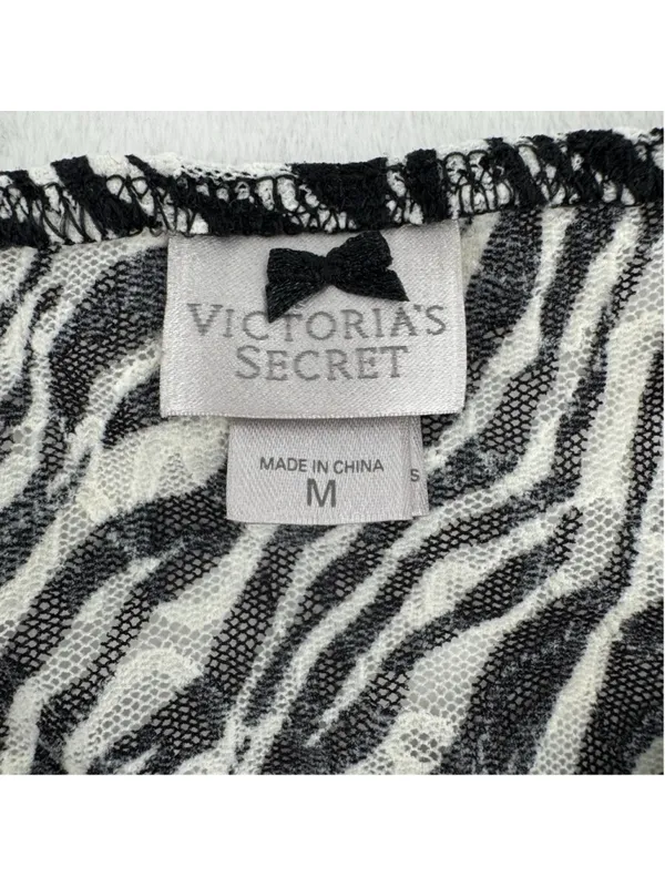 Victoria's Secret Chemise Zebra Stripes Lace Trim Semi Sheer Size medium - Image 5
