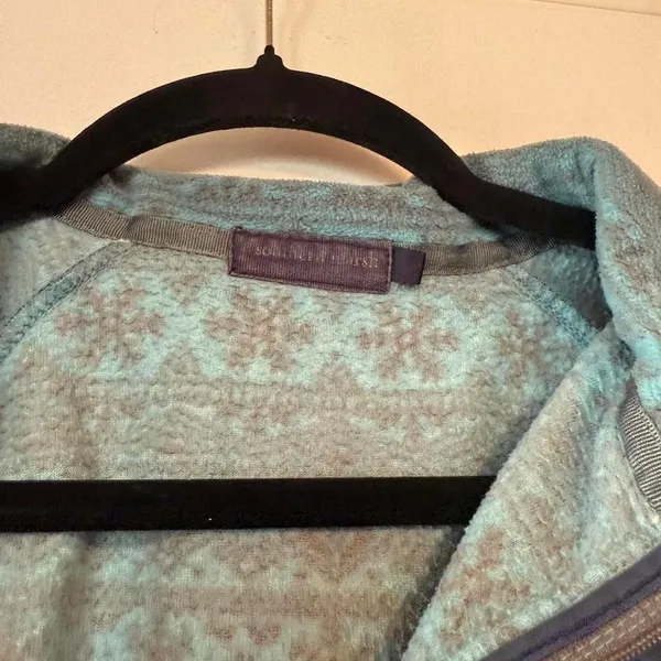 Southern Marsh Women's Pullover Fleece Sweatshirt Teal Gray Fair Isle Print‎ - Image 3