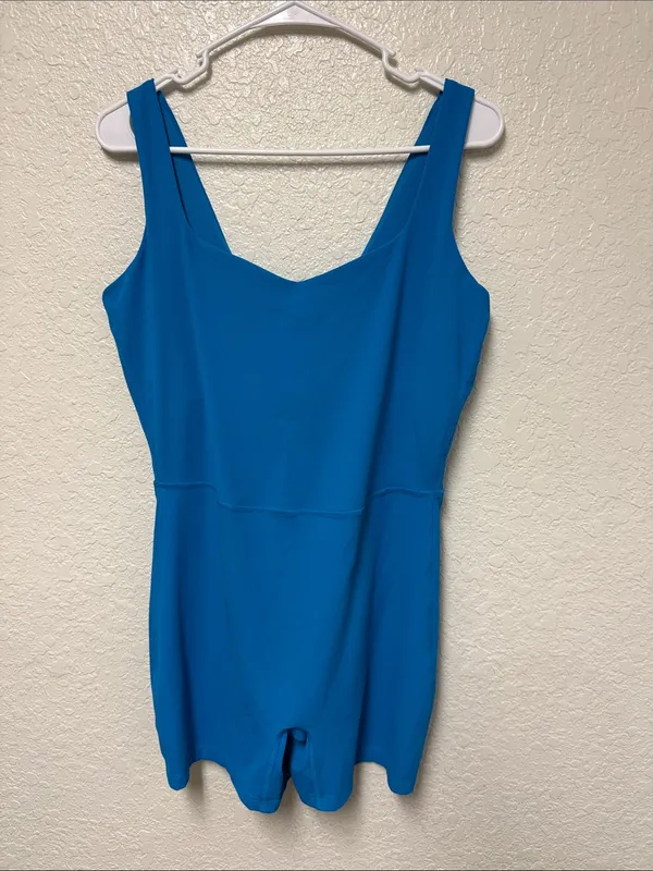ALL IN MOTIONBright Blue Sleeveless Ribbed Romper Size XL - Image 8