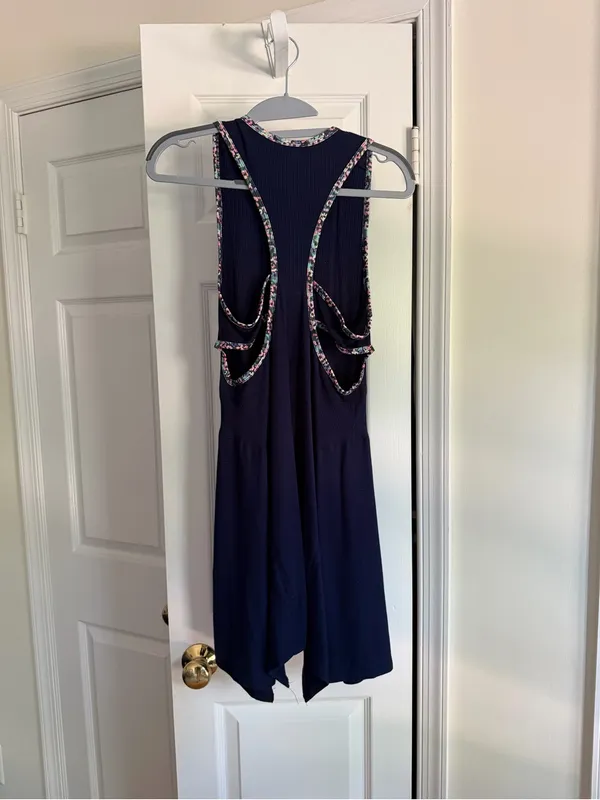 Gola x Anthropologie Sun’s Out Mini Dress Navy Floral Trim Athletic Dress Size M - Image 6