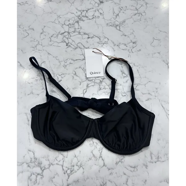 NWT Quince Black Italian Demi Underwire Bikini Top Medium - Image 3