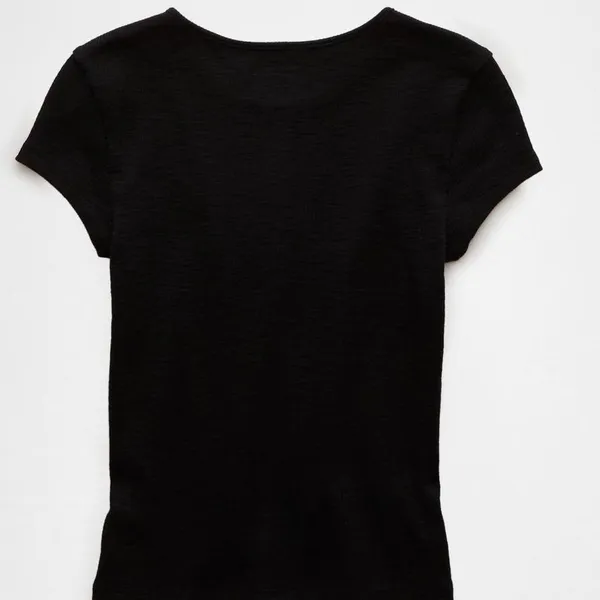 American Eagle, black ribbed baby tee - Image 2