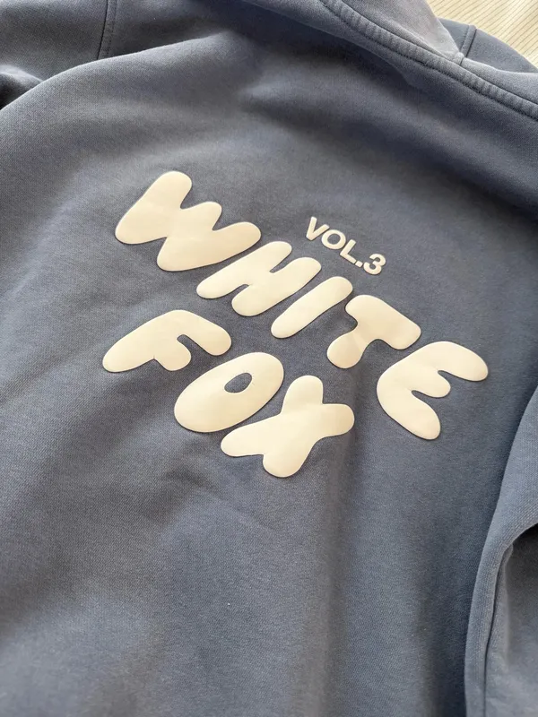 Light Blue White Fox Hoodie - Image 2