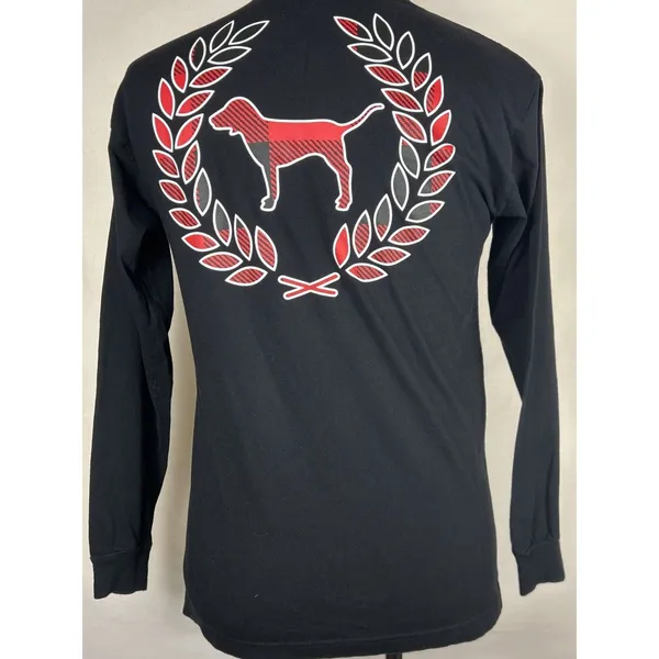 Victoria's Secret T-Shirt Women’s Small Long Sleeve Dog Graphic Pocket - Image 2