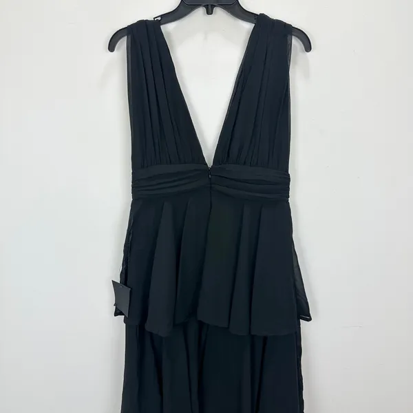Lulus Amazing Evening Black Tiered Maxi Dress Chiffon Formal Evening Medium NWT - Image 10