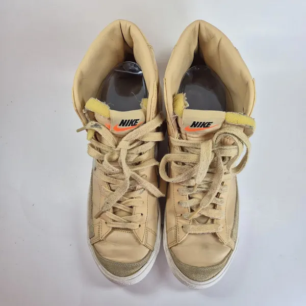 Nike Womens 9 Blazer High Top Sneakers Tan Pink Faux Leather - Image 6