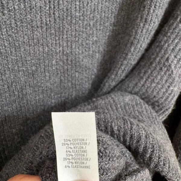 Aerie Dark Gray Oversized Ribbed Knit Drop Shoulder‎ Crewneck Sweater XS - Image 6