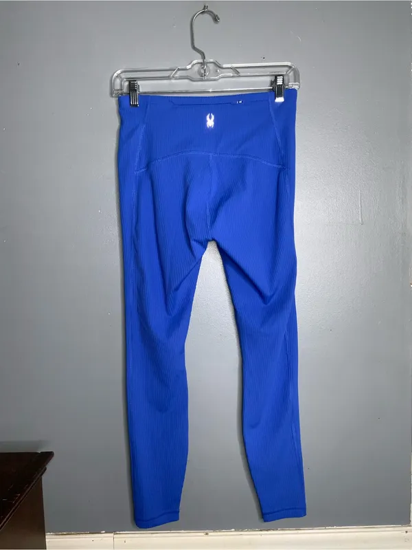 Spyder Royal Blue Ribbed Leggings Small - Image 3
